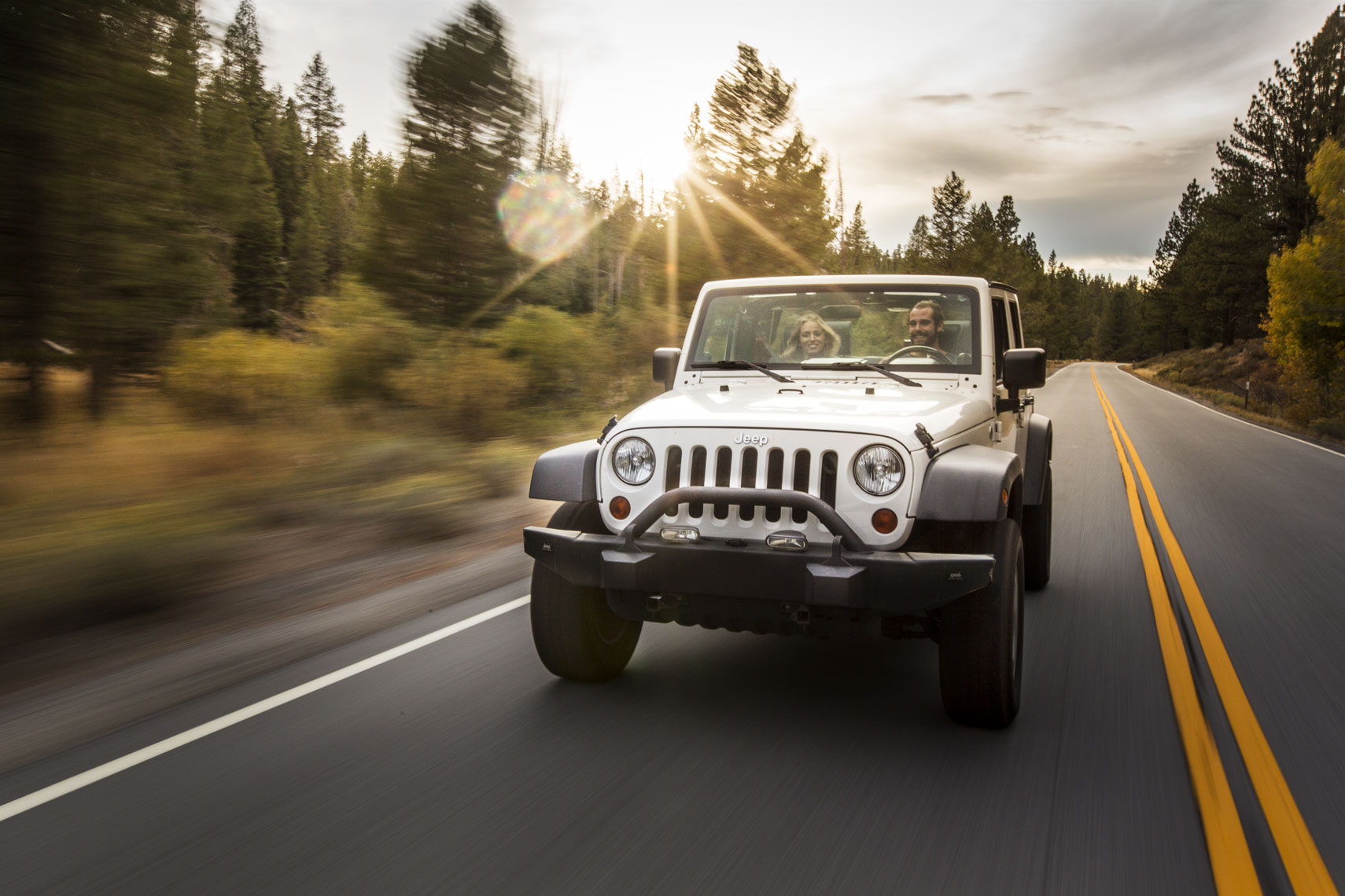 Jeep Wrangler Driving on Road